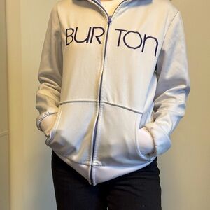 Burton White Hoodie with Blue Logo